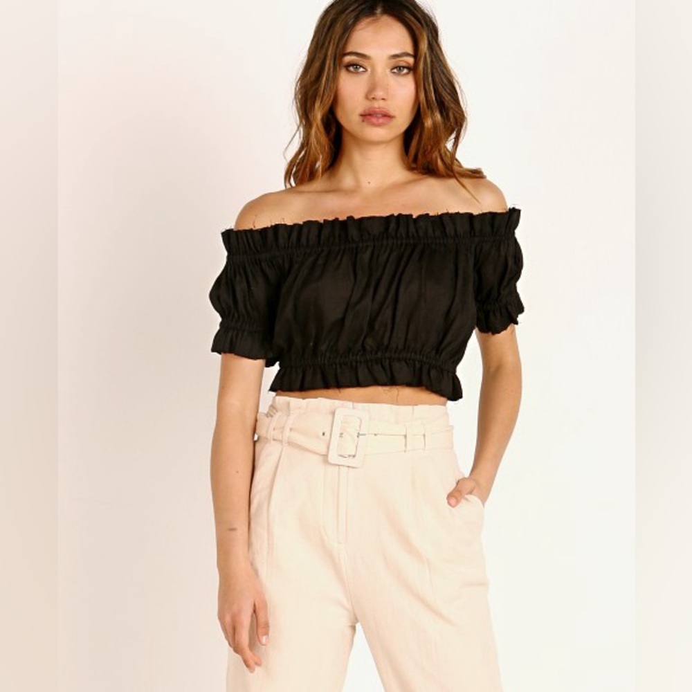 Mikoh off shoulder pana black top